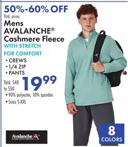 Boscov's Mens AVALANCHE Cashmere Fleece WITH STRETCH FOR COMFORT offer