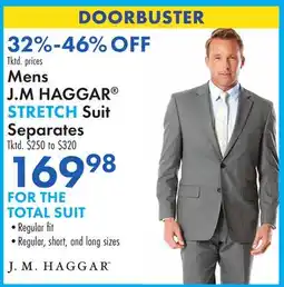 Boscov's Mens J.M HAGGAR STRETCH Suit Separates offer