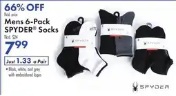 Boscov's Mens 6-Pack SPYDER Socks offer