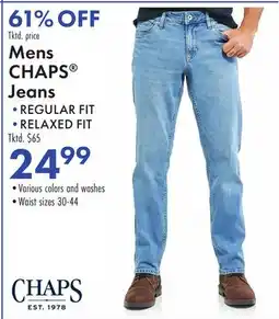 Boscov's Mens CHAPS Jeans offer