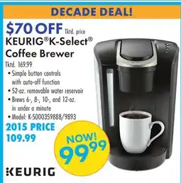 Boscov's KEURIG K-Select Coffee Brewer offer
