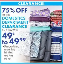 Boscov's DOMESTICS DEPARTMENT CLEARANCE offer