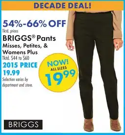 Boscov's BRIGGS Pants offer