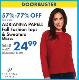 Boscov's ADRIANNA PAPELL Fall Fashion Tops & Sweaters Misses offer
