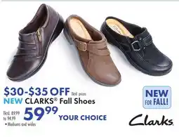 Boscov's CLARKS Fall Shoes offer