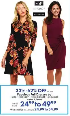 Boscov's Fabulous Fall Dresses offer