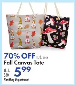 Boscov's Fall Canvas Tote offer