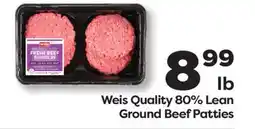 Weis Markets Weis Quality 80% Lean Ground Beef Patties offer