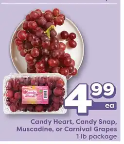Weis Markets Candy Heart, Candy Snap, Muscadine, or Carnival Grapes offer