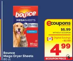 Weis Markets Bounce Mega Dryer Sheets offer