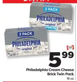 Weis Markets Philadelphia Cream Cheese Brick Twin Pack offer