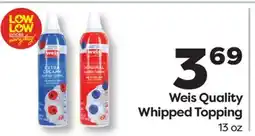 Weis Markets Weis Quality Whipped Topping offer