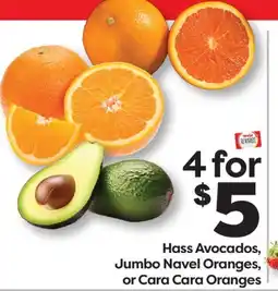 Weis Markets Hass Avocados, Jumbo Navel Oranges, or Cara Cara Oranges offer
