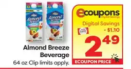 Weis Markets Almond Breeze Beverage offer