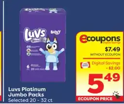 Weis Markets Luvs Platinum Jumbo Packs offer