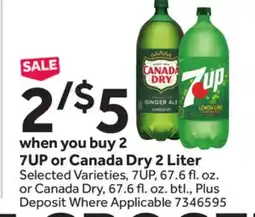Stop&Shop 7UP or Canada Dry 2 Liter offer