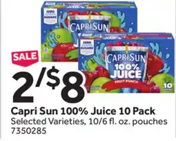 Stop&Shop Capri Sun 100% Juice 10 Pack offer