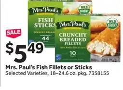 Stop&Shop Mrs. Paul's Fish Fillets or Sticks offer