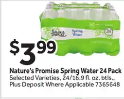 Stop&Shop Nature's Promise Spring Water 24 Pack offer