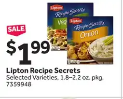 Stop&Shop Lipton Recipe Secrets offer