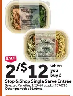Stop&Shop Stop & Shop Single Serve Entrée offer