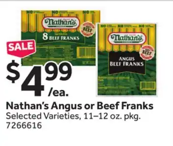 Stop&Shop Nathan's Angus or Beef Franks offer