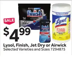 Stop&Shop Lysol, Finish, Jet Dry or Airwick offer