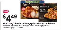 Stop&Shop P. F. Chang's Bowls or Hungry-Man Bowls or Selects offer