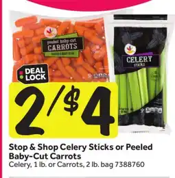 Stop&Shop Stop & Shop Celery Sticks or Peeled Baby-Cut Carrots offer