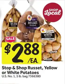 Stop&Shop Stop & Shop Russet, Yellow or White Potatoes offer