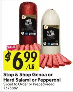 Stop&Shop Stop & Shop Genoa or Hard Salami or Pepperoni offer