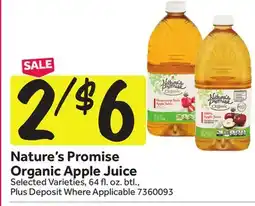 Stop&Shop Nature's Promise Organic Apple Juice offer