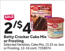 Stop&Shop Betty Crocker Cake Mix or Frosting offer