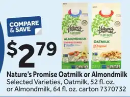 Stop&Shop Nature's Promise Oatmilk or Almondmilk offer