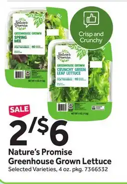 Stop&Shop Nature's Promise Greenhouse Grown Lettuce offer