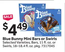 Stop&Shop Blue Bunny Mini Bars or Swirls offer