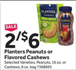Stop&Shop Planters Peanuts or Flavored Cashews offer