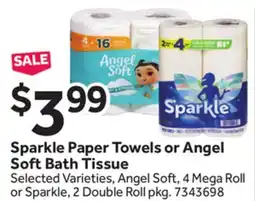 Stop&Shop Sparkle Paper Towels or Angel Soft Bath Tissue offer