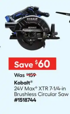 Lowe's 24V MaxC XTR 7-1/4-in Brushless Circular Saw offer
