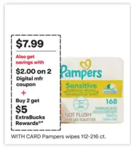 CVS Pampers wipes 112-216 ct offer