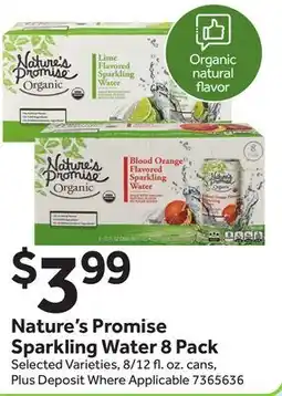 Stop&Shop Nature's Promise Sparkling Water 8 Pack offer