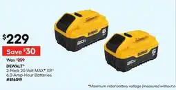 Lowe's 2-Pack 20-Volt MAX♦ XR 6.0-Amp-Hour Batteries offer