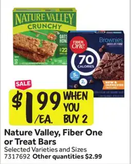 Stop&Shop Nature Valley, Fiber One or Treat Bars offer