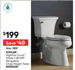 Lowe's Highline Curve White 1.28-GPF Elongated Chair-Height Toilet offer