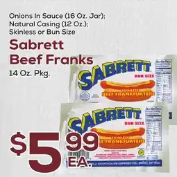 DeCicco & Sons Sabrett Beef Franks 14 Oz. Pkg offer