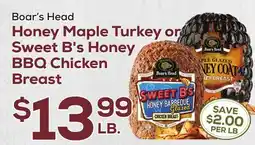 DeCicco & Sons Boar's Head Honey Maple Turkey or Sweet B's Honey BBQ Chicken Breast offer