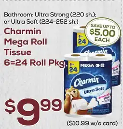 DeCicco & Sons Charmin Mega Roll Tissue 6=24 Roll Pkg offer