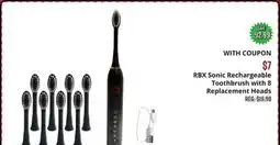 Big 5 RBX Sonic Rechargeable Toothbrush with 8 Replacement Heads offer
