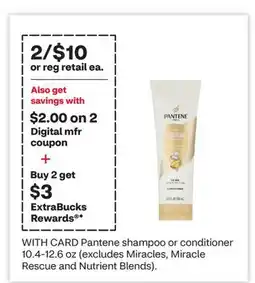 CVS Pantene shampoo or conditioner 10.4-12.6 oz offer
