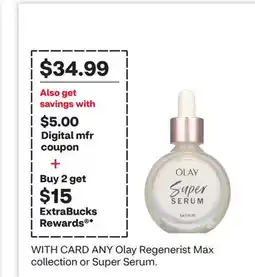 CVS ANY Olay Regenerist Max collection or Super Serum offer